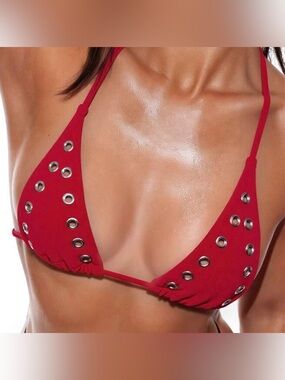 Red Grommet Triangle Bikini Top - Women Swim